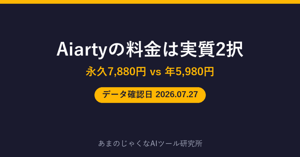 Aiarty Image Enhancerの料金解説のアイキャッチ画像