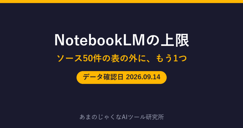 NotebookLMの上限のアイキャッチ画像